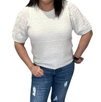 Saltwater Luxe - Doc Short Puff Sleeve Knit Sweater
