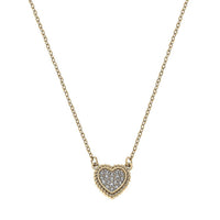 CANVAS Style Women's Corrine Pavé Heart Charm Necklace in worn gold - women's jewelry