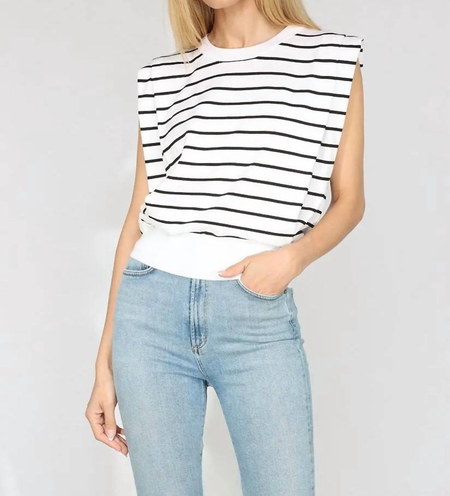 Metric Knits - Sleeveless Stripe Sweater