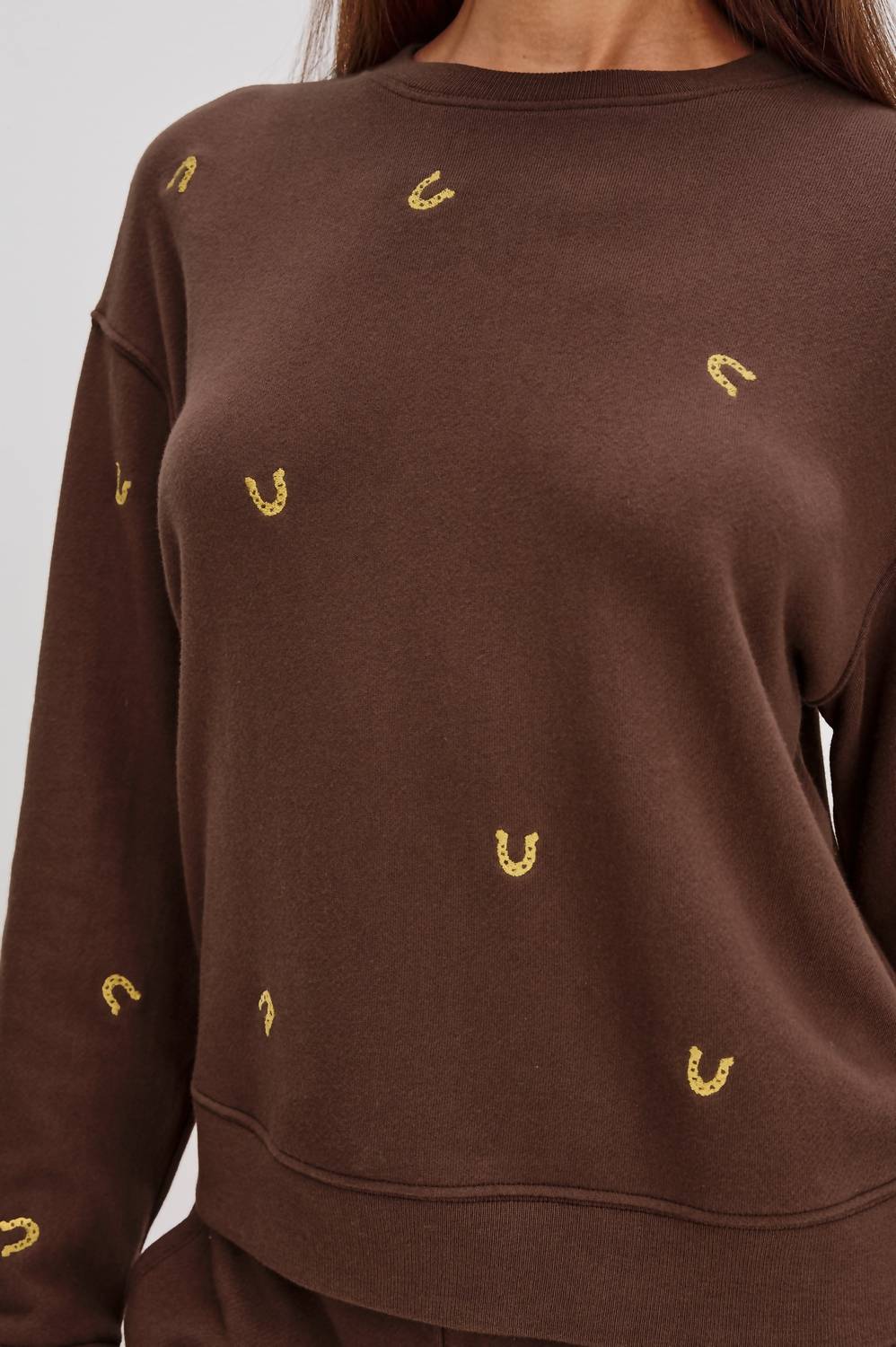 Rails Ramona Long Sleeve Sweatshirt in horseshoes - women's top - detail view