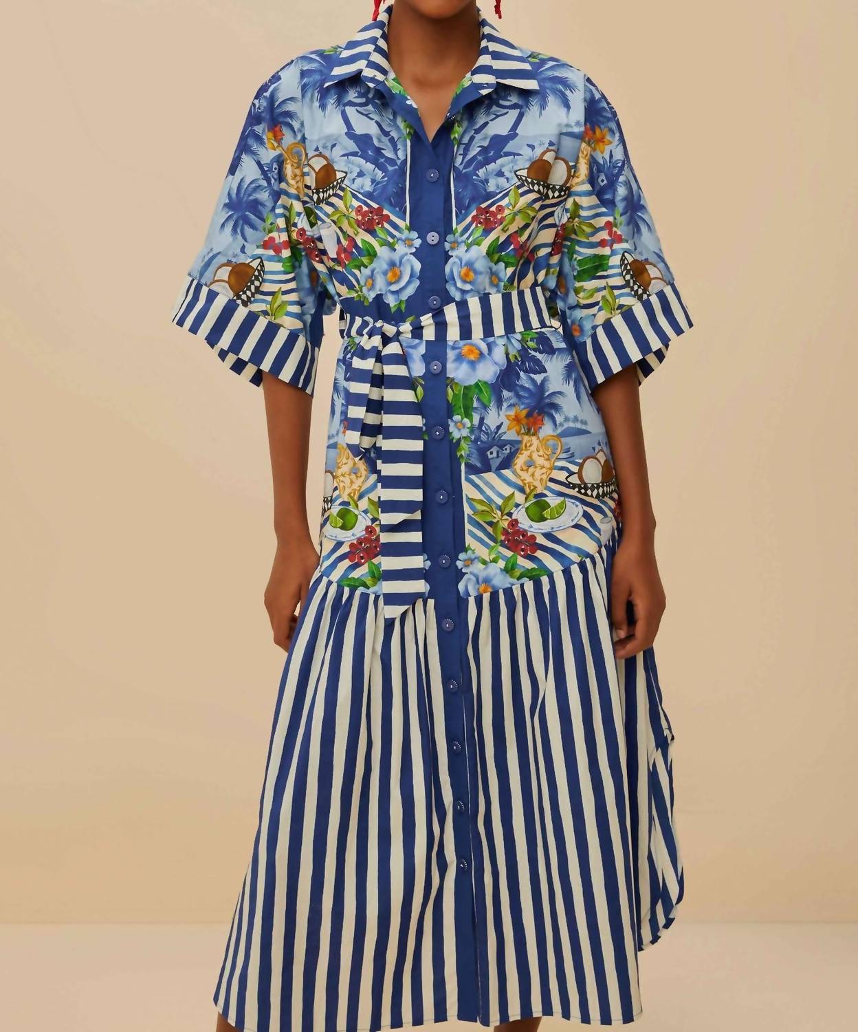 Farm Rio - Fresh Table Scarf Midi Dress