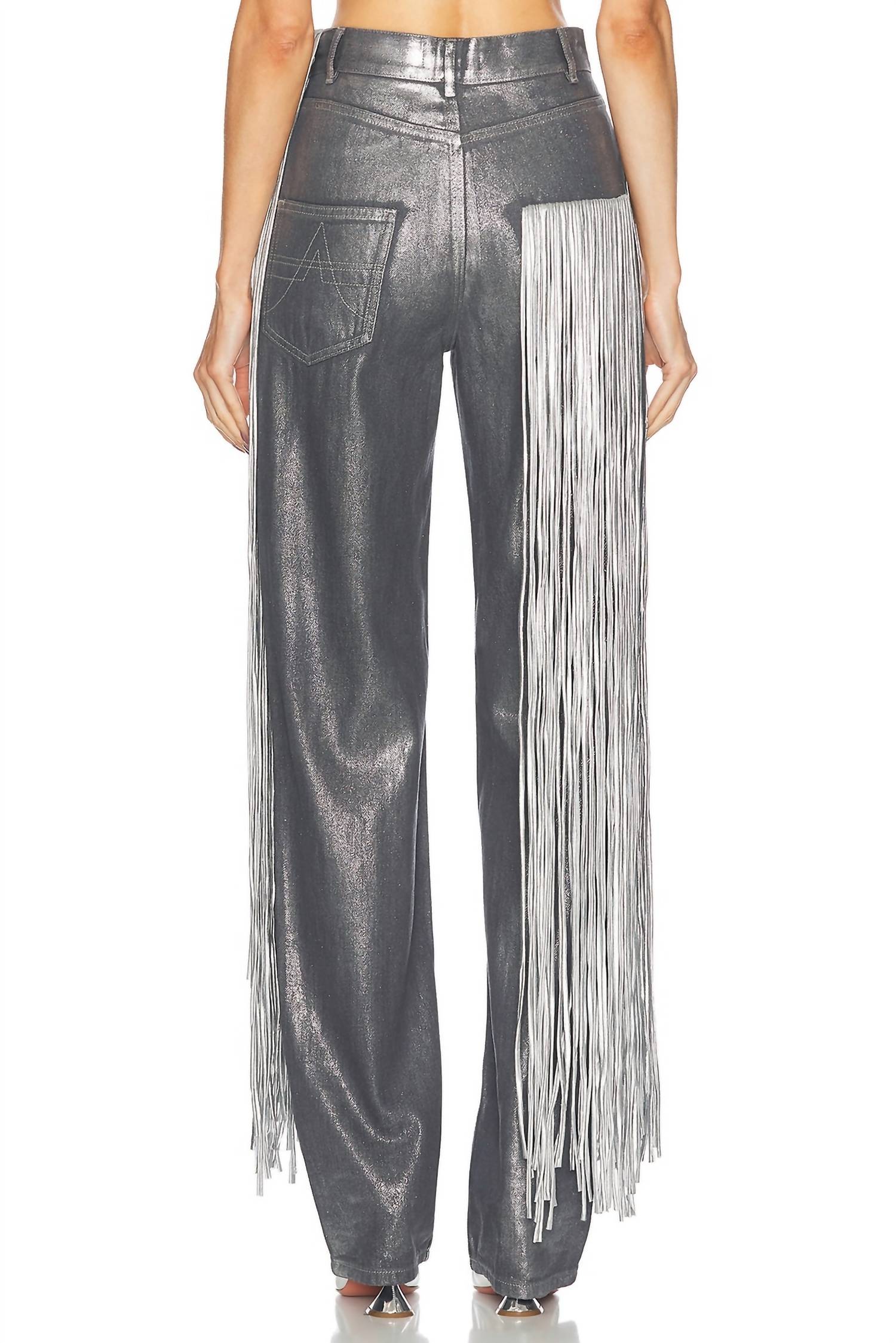 Area - Metallic Fringe Straight Leg Jean