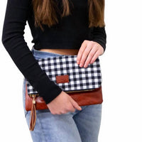 Funky Monkey - Fold Over Buffalo Check Clutch