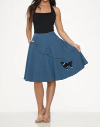 Orchid Bloom - Embroidered Poodle Swing Skirt