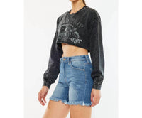 Kancan - Cheyenne High Rise Fray Hem Shorts Jeans