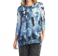 Jess & Jane Chiffon Hem Tunic Top in mariposa - women's shirt