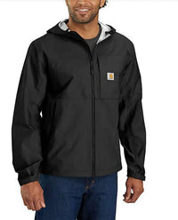 carhartt Men's Storm Defender Light Packable Rain Jacket in black - men's jacket