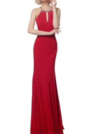 Jovani - Beaded Jersey Dress