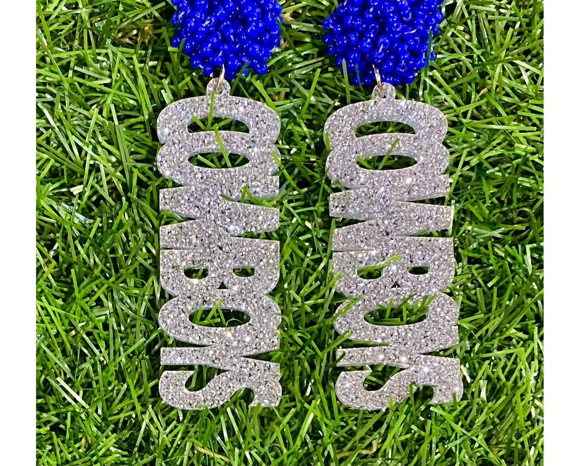 Jamie'S Jems Design - Dallas Cowboys Glitter Acrylic Earrings With Seed Bead Post