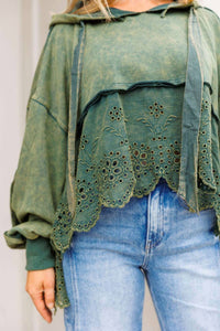 Oli & Hali - Washed Terry Eyelet Sweatshirt