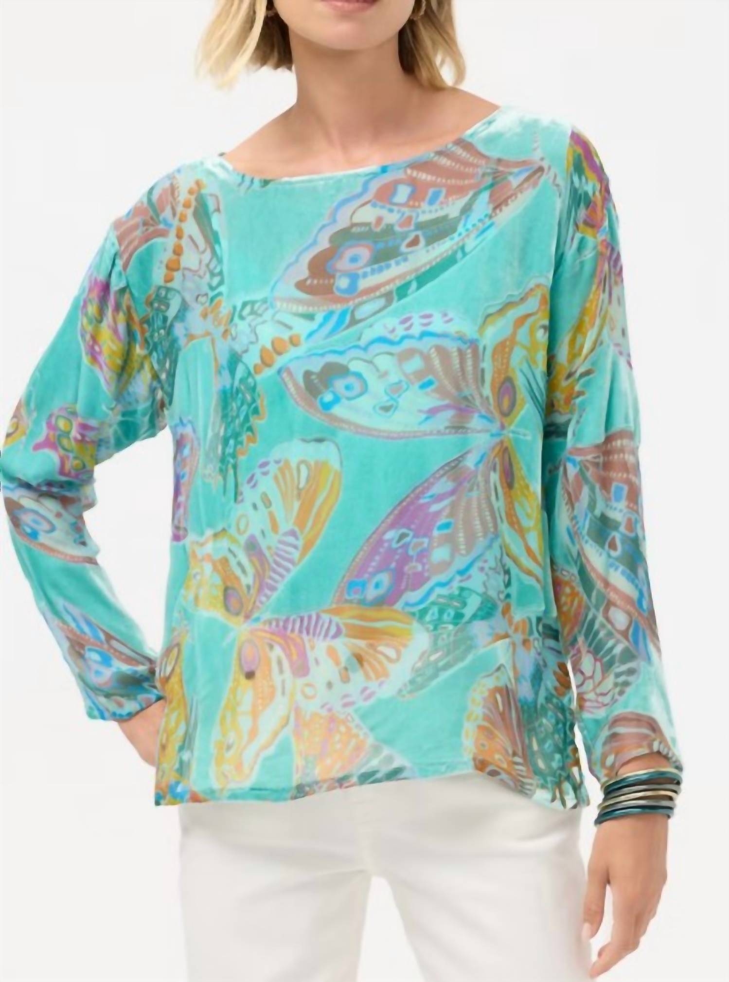 Johnny Was Leo blouse in turq - women's blouse