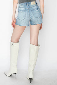 Artemis Vintage - High Rise Stretch Denim Shorts