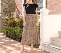 Les Amis - Three Layered Animal Printed Skirt