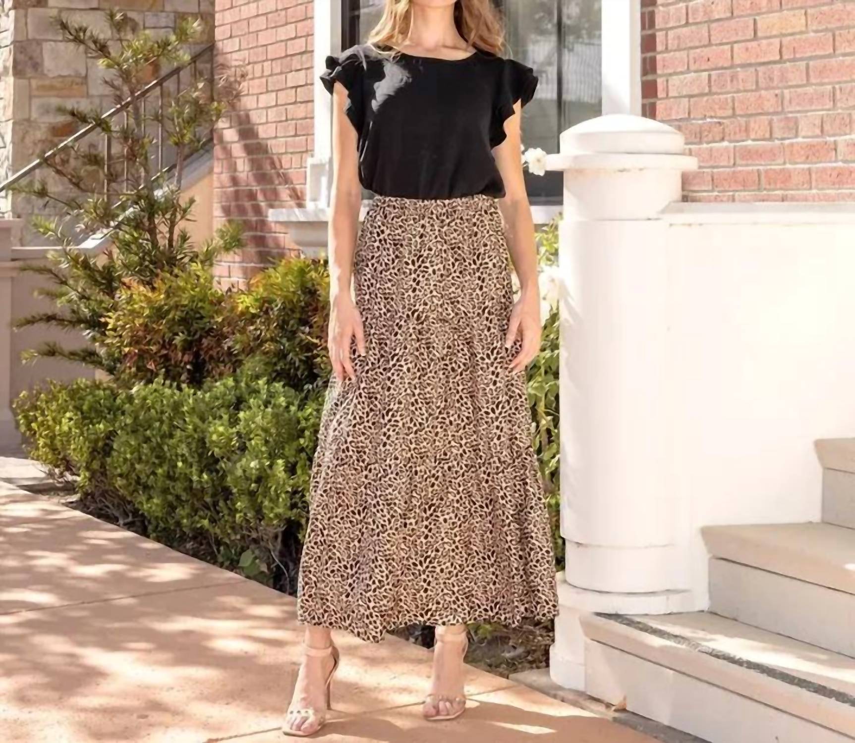 Les Amis - Three Layered Animal Printed Skirt