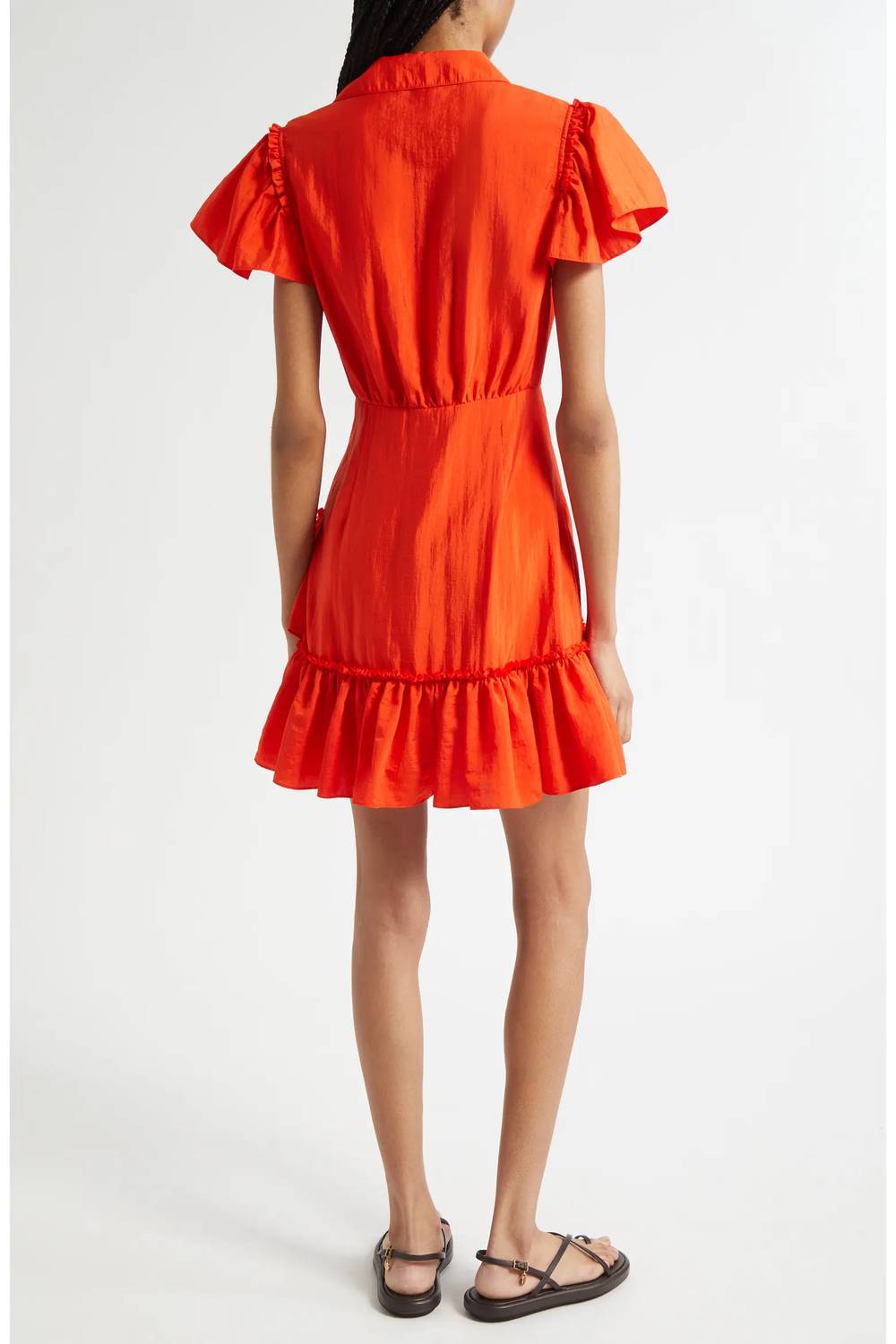 Cinq A Sept - Lila Asymmetric Ruffle Taffeta Mini Dress
