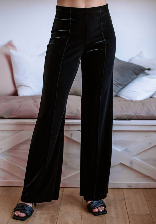 High-Waisted Pintuck Flare Pant