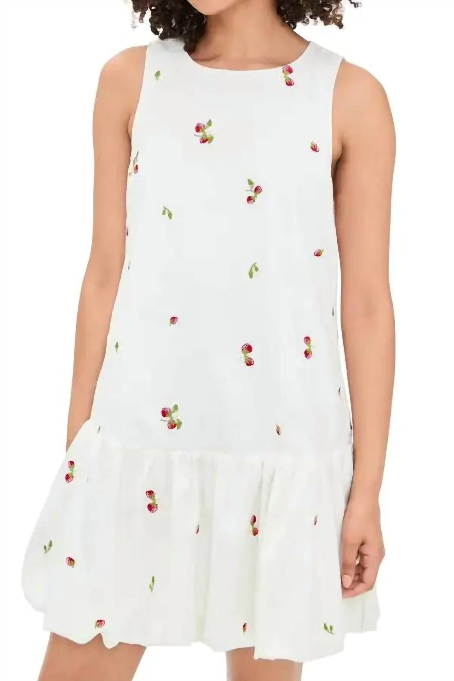 En Saison - Strawberry Kiss Bubble Hem Mini Dress