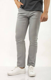 JACHS NEW YORK Straight Fit 5 Pocket Summer Commuter Pants in light grey - men's pants