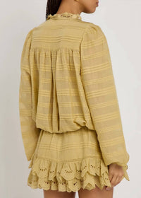 ISABEL MARANT Preya Dress in light ochre - women's long sleeve top - view 6