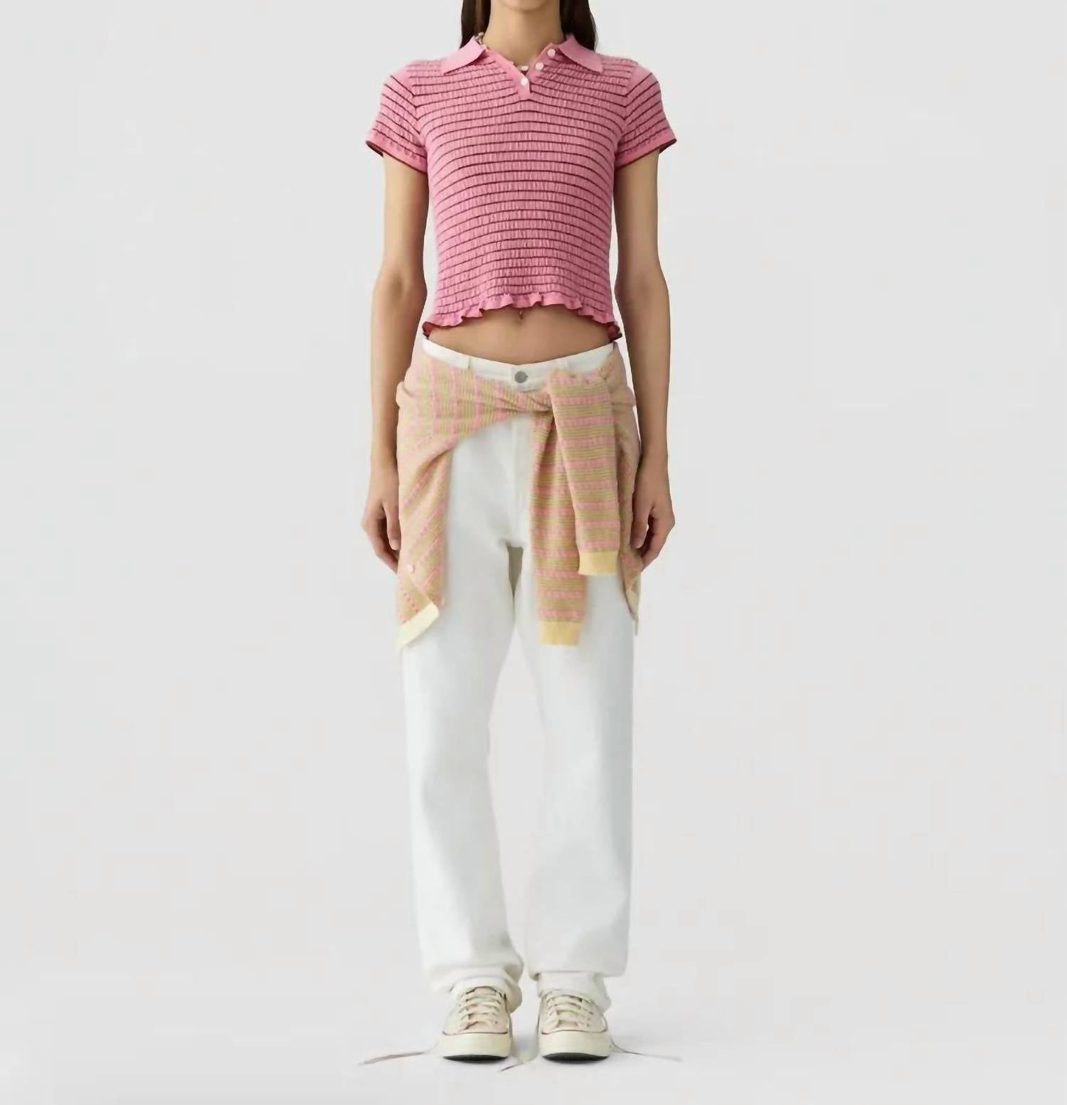 Guest In Residence - Smocked Shrunken Polo