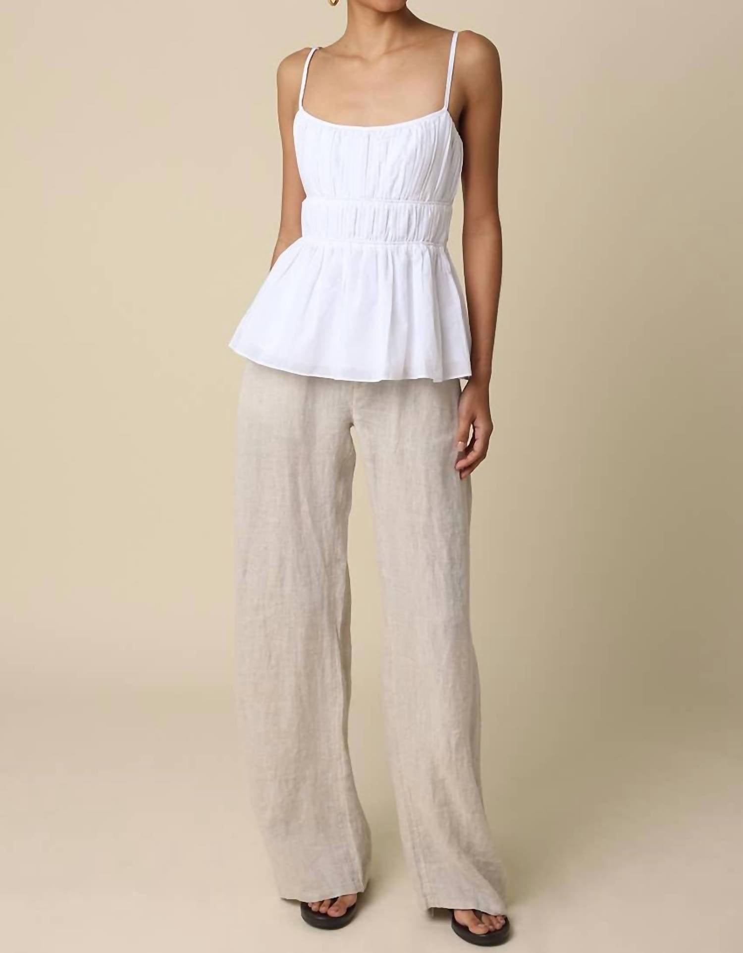 Olivaceous - Carina Taupe Linen Pant