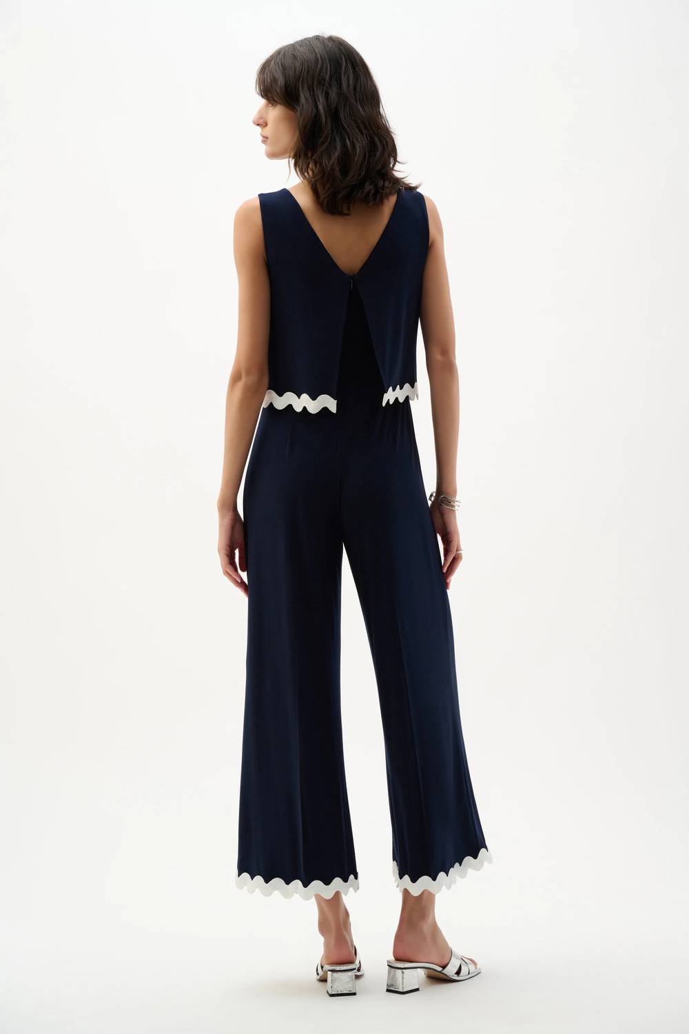 Joseph Ribkoff - silky knit jumpsuit with contrast trim