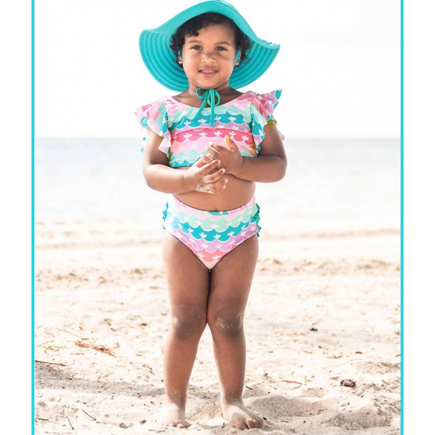 Rufflebutts - Toddlers Mermaid Tankini Two-Piece Swimsuit