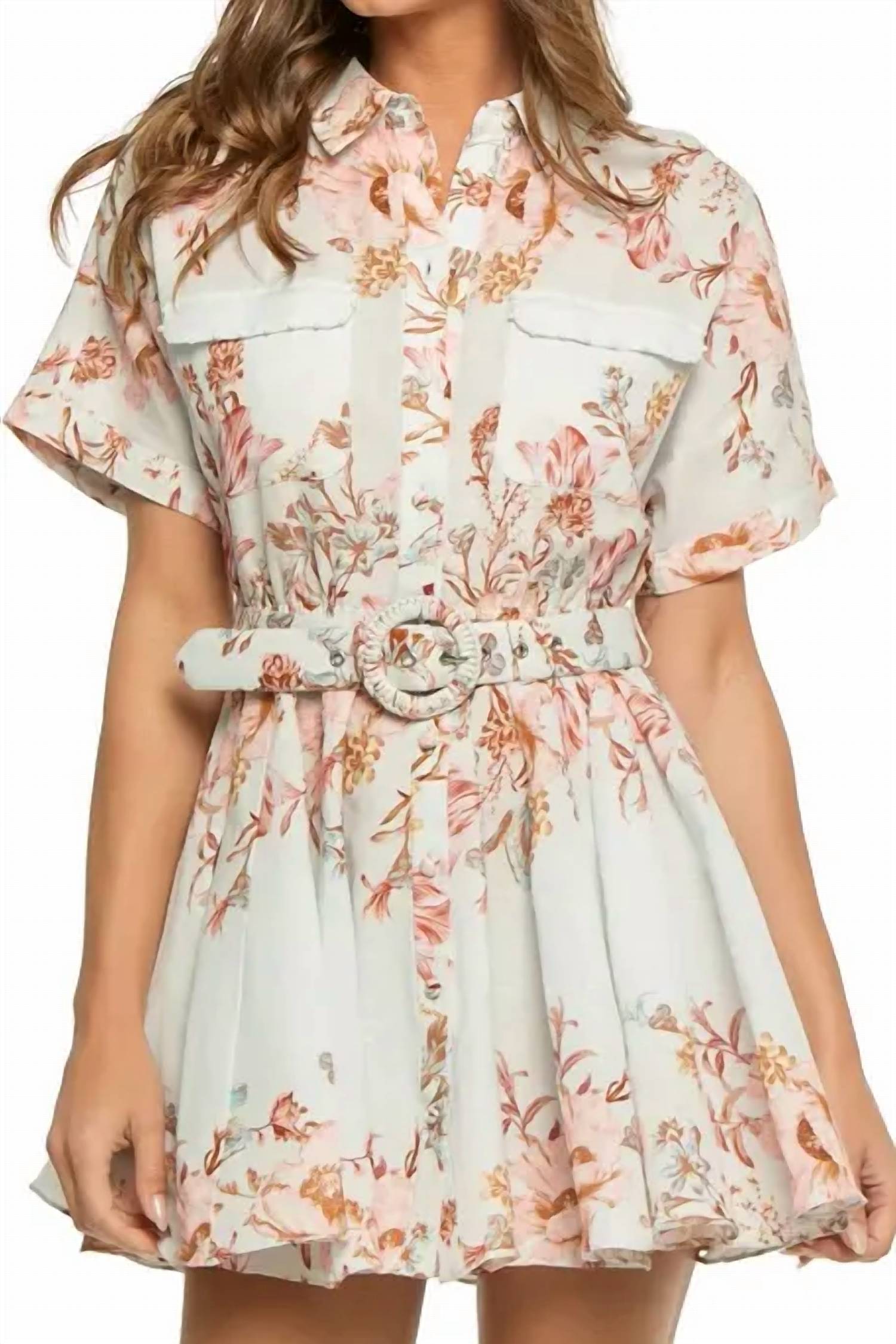 Hemant & Nandita - Short Dress with Buckle Belt