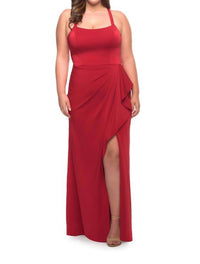 La Femme - Jersey Scoopneck Gown - Plus