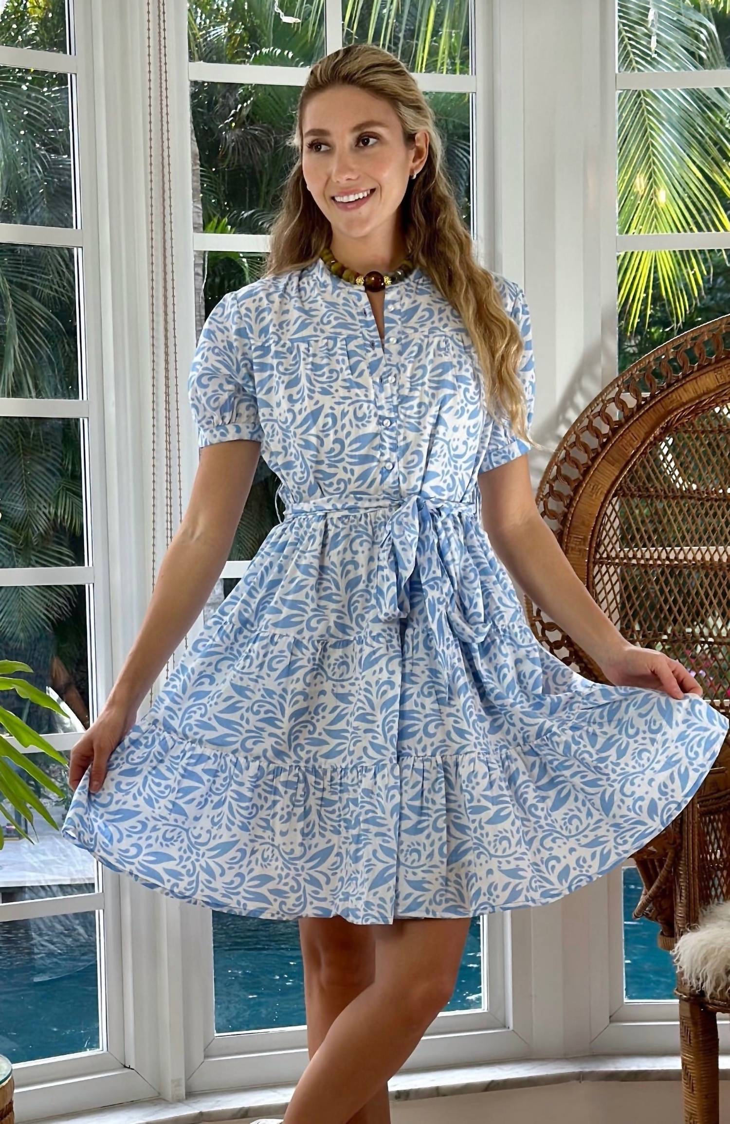 Just Darviny - Ibiza Short Sleeve Mini Dress