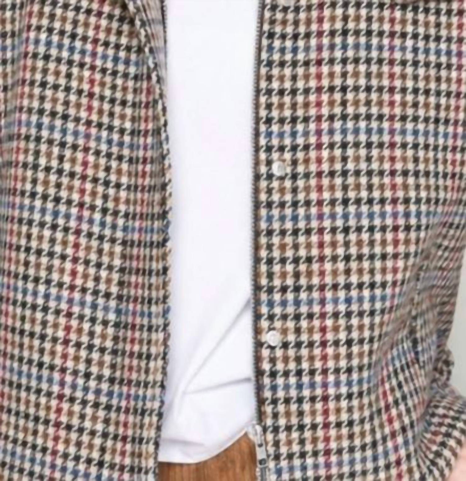 Vilagallo Houndstooth Bomber Jacket in multicolor - women's jacket - detail view