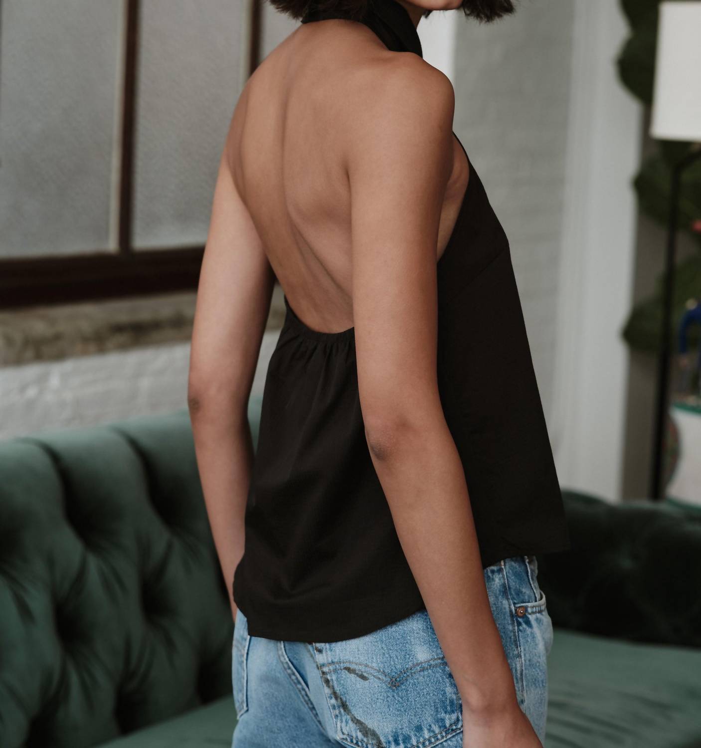 Cissa - Collared Neck Halter Neck Vest Top