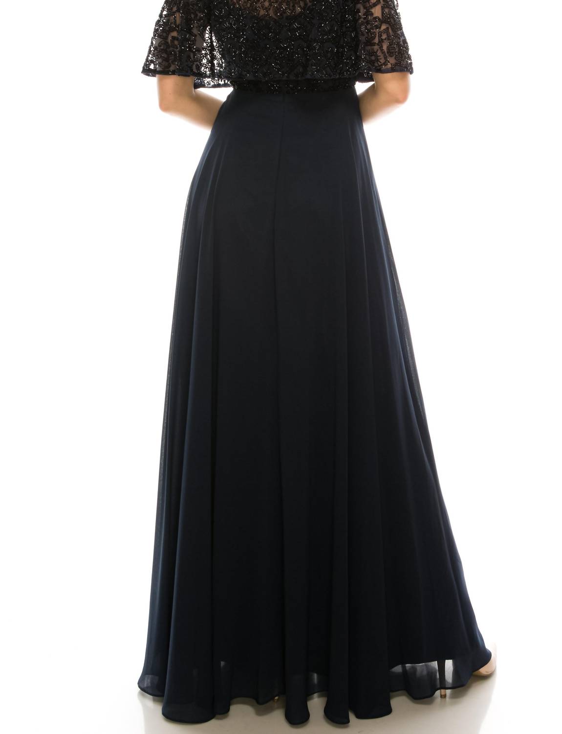 Aidan Mattox - Beaded Cape A-line Evening Dress