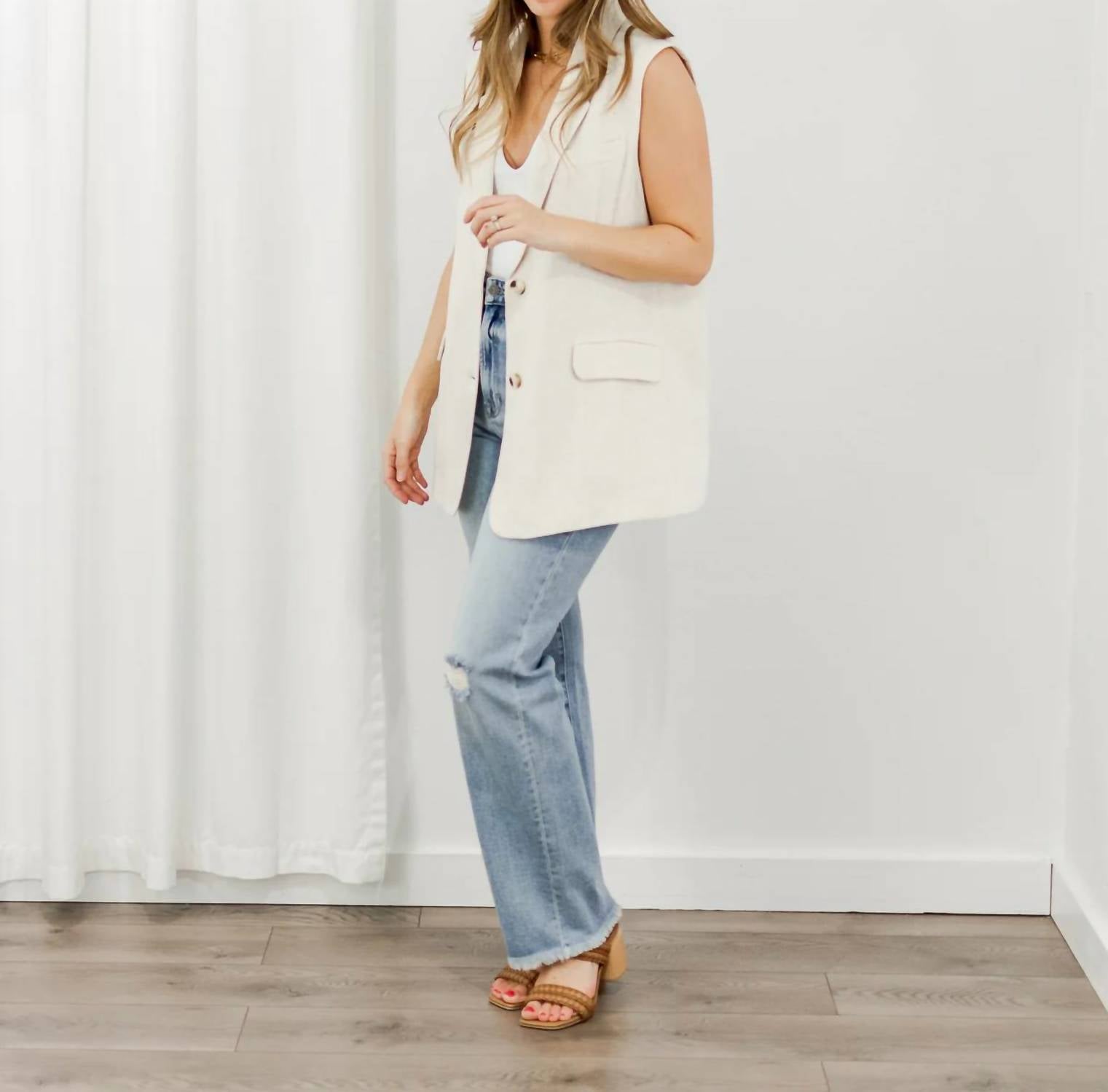 Hidden - Straight Distressed Stretch Jeans