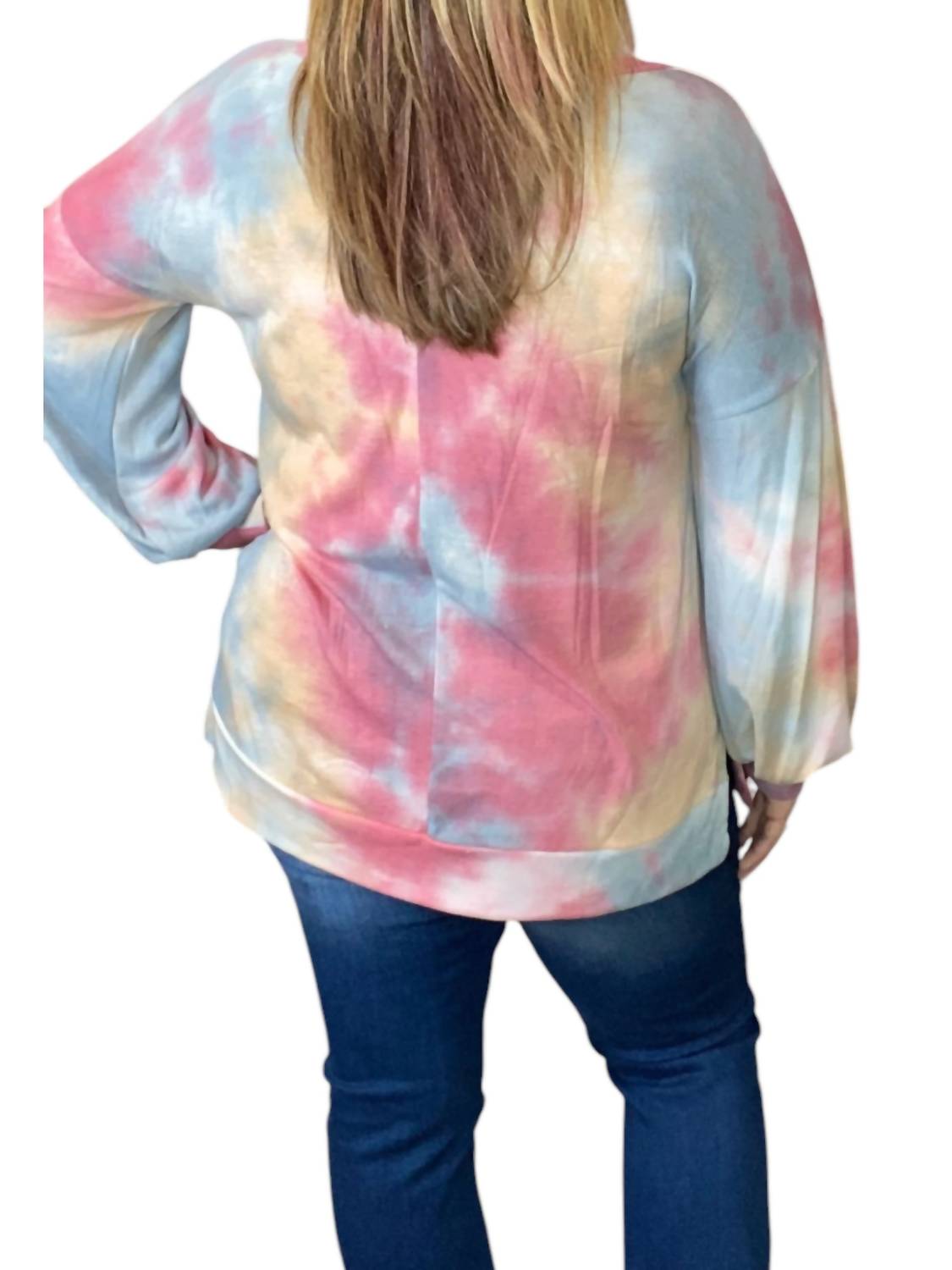 Honeyme - Pastel French Terry V-Neck Sweater