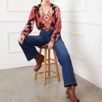 Karen Kane - Lavinia Long Sleeve Shirred Blouse