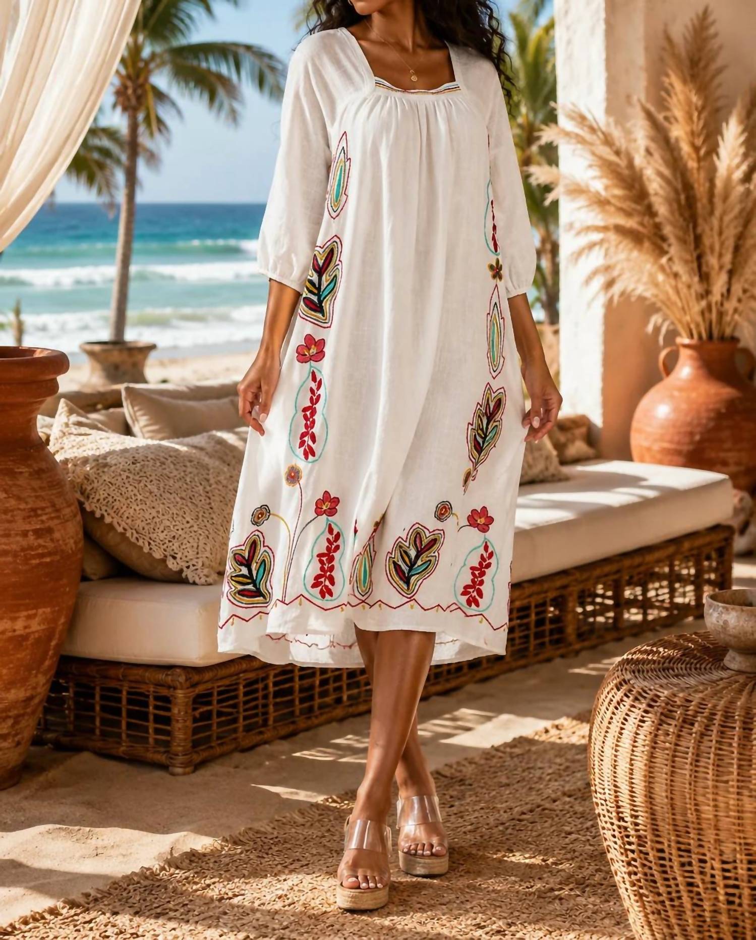 Surelymine - The Mosaic Embroidered Midi Dress