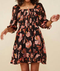 Hayden La - Floral Print Smocked Dress