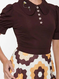 Unique Vintage - Honey Comb Pattern Flare Dress