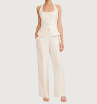 LUCY PARIS Rebecca High Rise Pants in ivory - women's pants