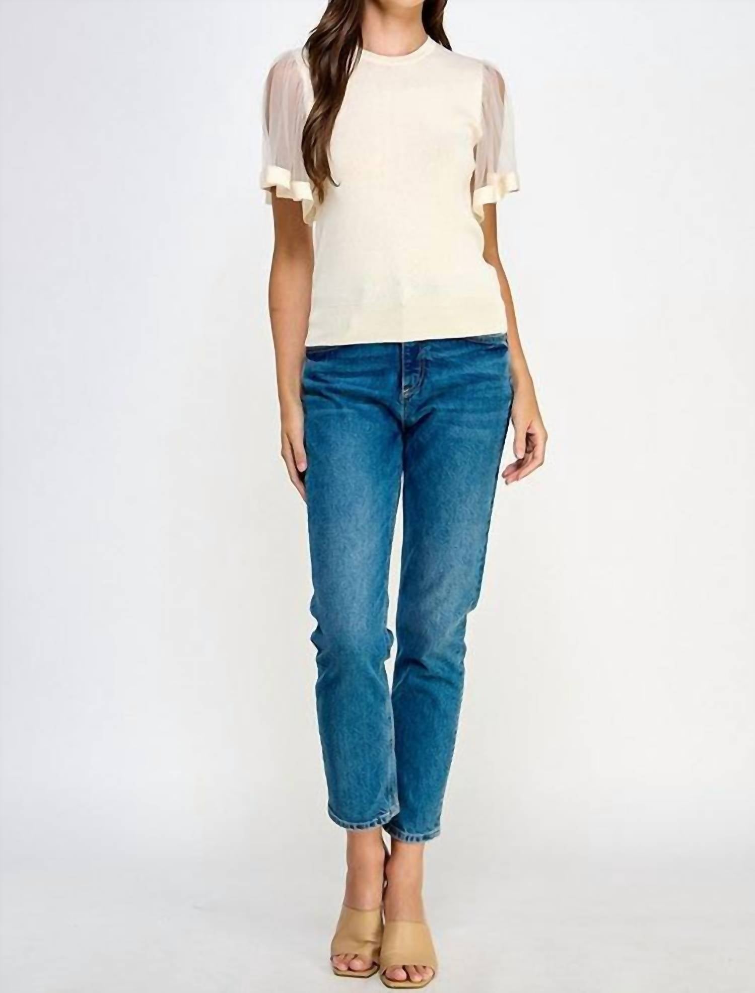 ELLISON Whispers Top in ivory - women's blouse - view 4