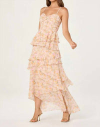 Astr - Coline Ruffle Chiffon Maxi Dress