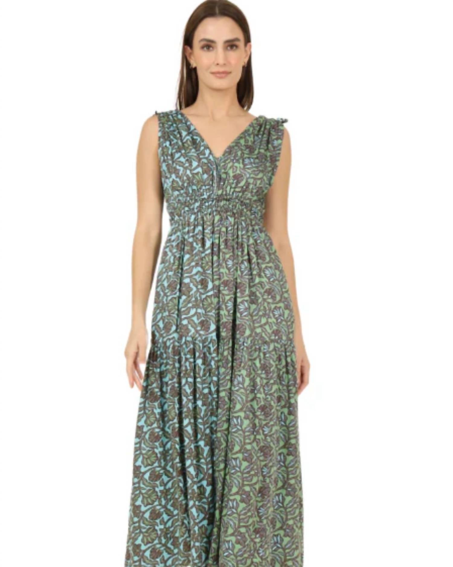 OMIKA Rosalita Midi Dress in green - women's dress - alternate view