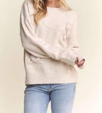 ADORA Floral Applique Soft Sweater - women's sweater