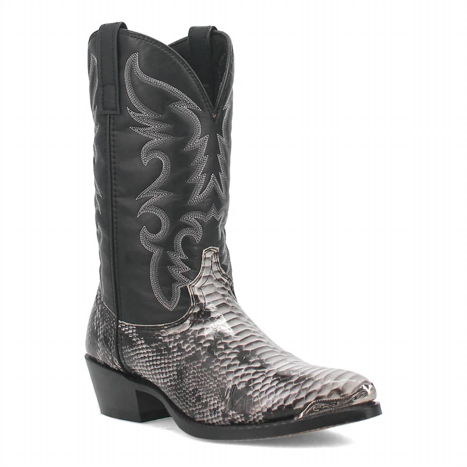 Laredo - Men's Monty Snake Print Pointed Toe Pull On Cowboy Boots