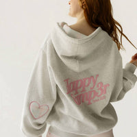 The Happy Camp3R - Love Plaid Zip-up Hoodie