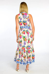 Elizabeth James The Label Biba Dress in ivory ginger jars - women's dress - detail view