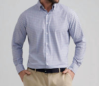 PETER MILLAR Leavenworth Performance Twill Sport Shirt in evening tide 1 - men's shirt
