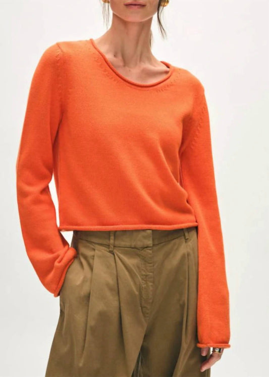 White + Warren - Cotton Roll Trim Sweater