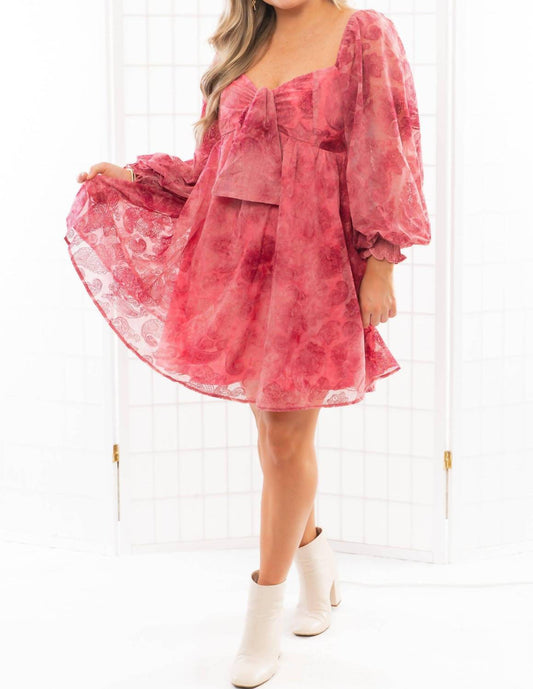 Fate - Berry Burnout Velvet Mini Dress